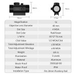 RD 1X40 4MOA Red Dot Sight