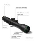 Aquilifer HT 4-16x44 SFIR SFP 1/4 MOA 30mm Tube -Illuminated - MPVO